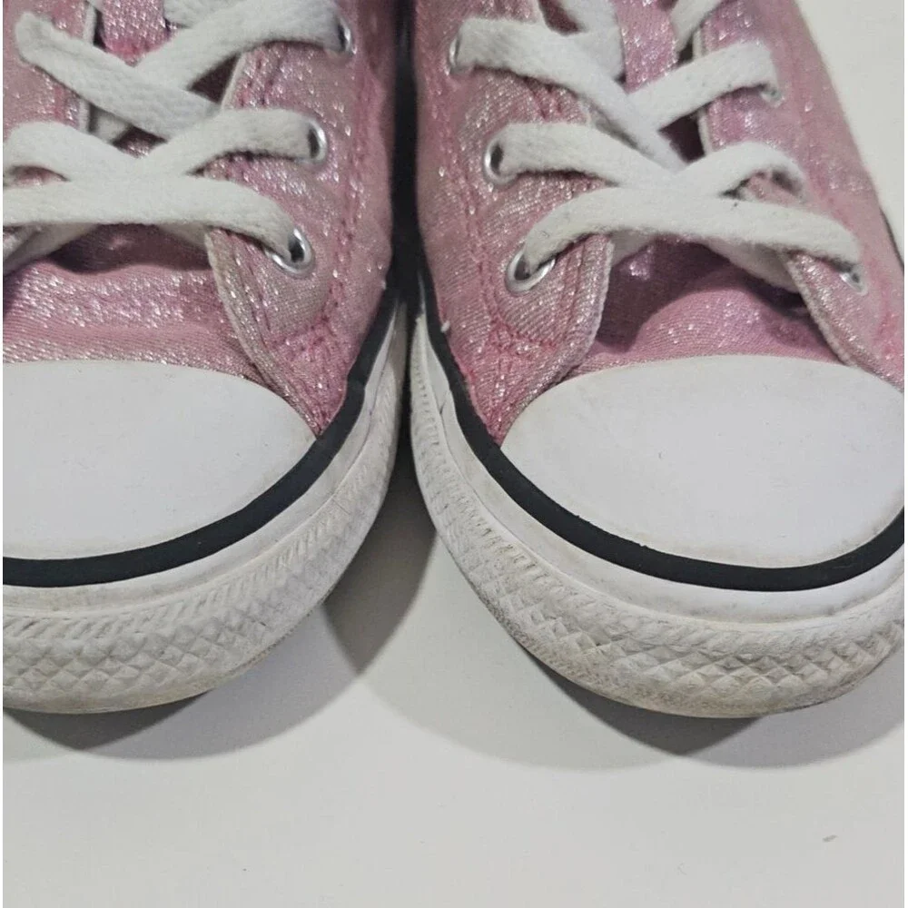 Converse Pink Glitter Girl Size 2.5 Low All Star Sneakers